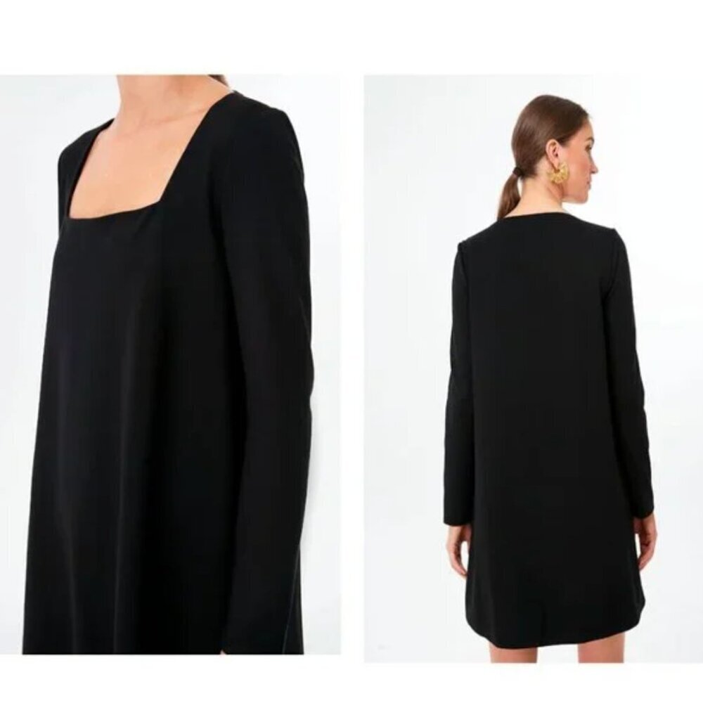 Tuckernuck Middleton Square Neck Long Sleeve Mini Dress in Black, size Medium - Picture 9 of 10